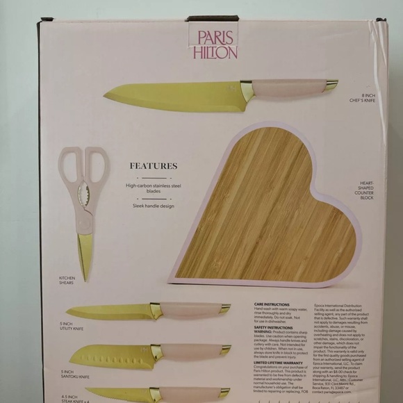 Paris Hilton 10 piece butcherer block knife cutlery set - Picture 3 of 4